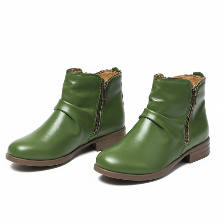 Boots For Women | Rounded Toe Side Zipper Ankle Style