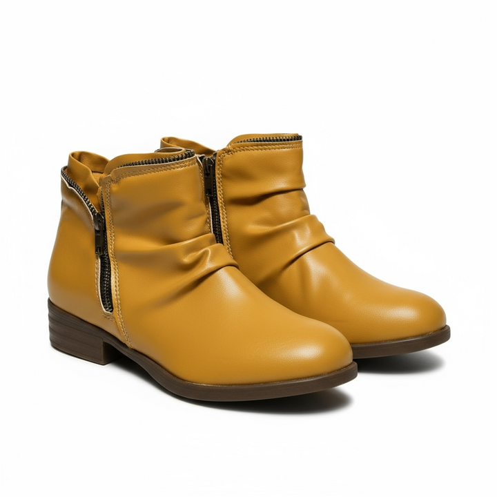 Boots For Women | Rounded Toe Side Zipper Ankle Style