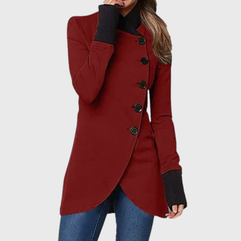 Coat for Women | Asymmetrical Button Tailored