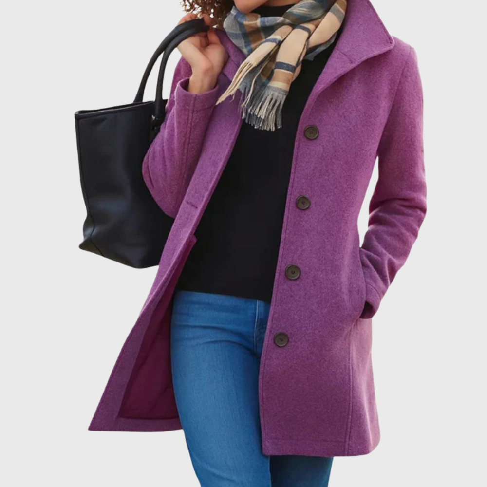 Coat for Women | Mid Length Button Front Casual
