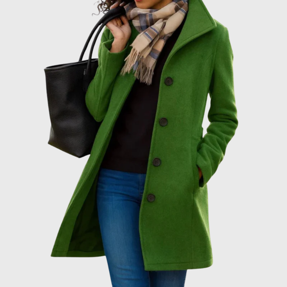 Coat for Women | Mid Length Button Front Casual