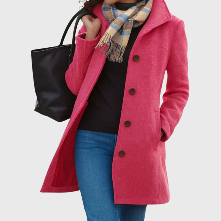 Coat for Women | Mid Length Button Front Casual