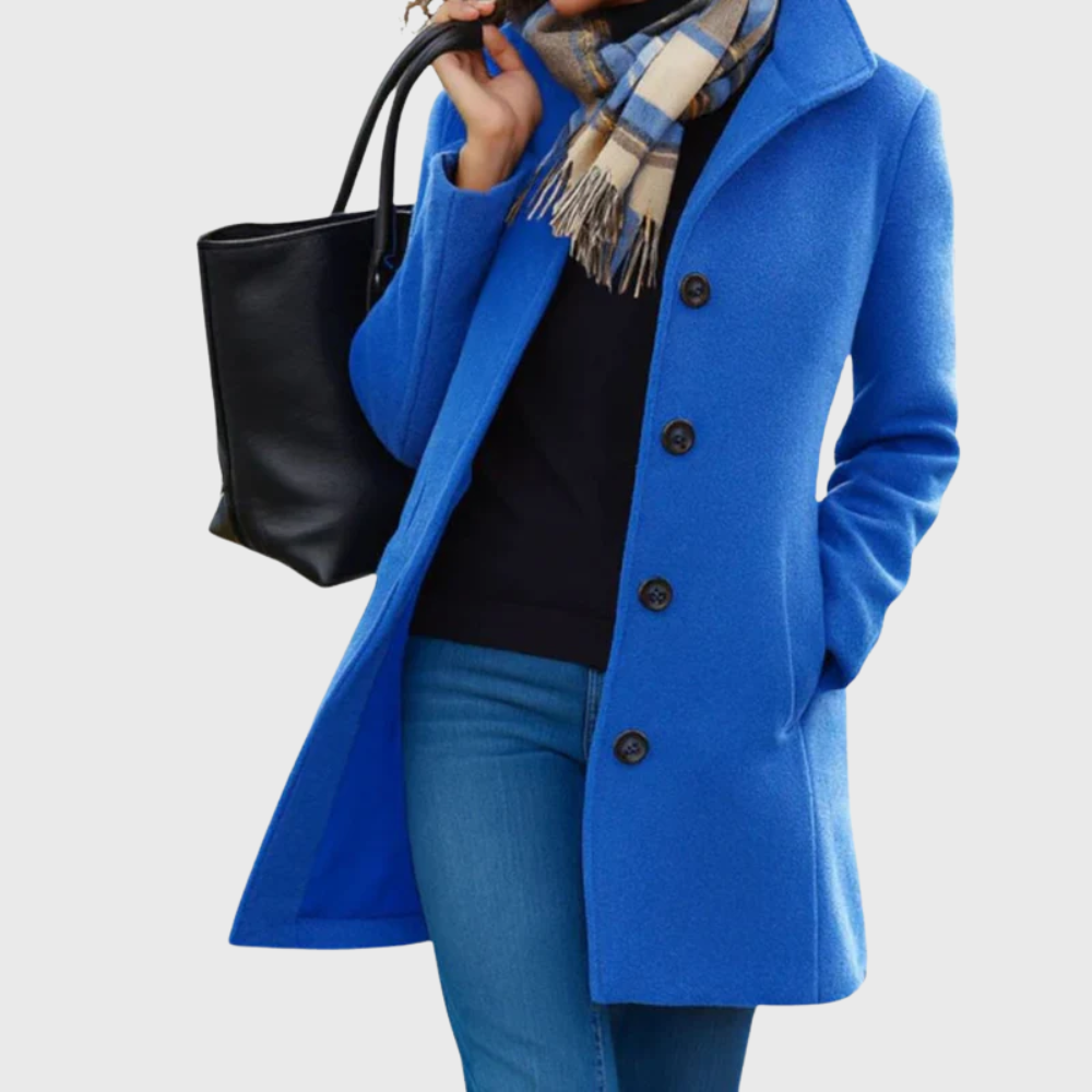 Coat for Women | Mid Length Button Front Casual