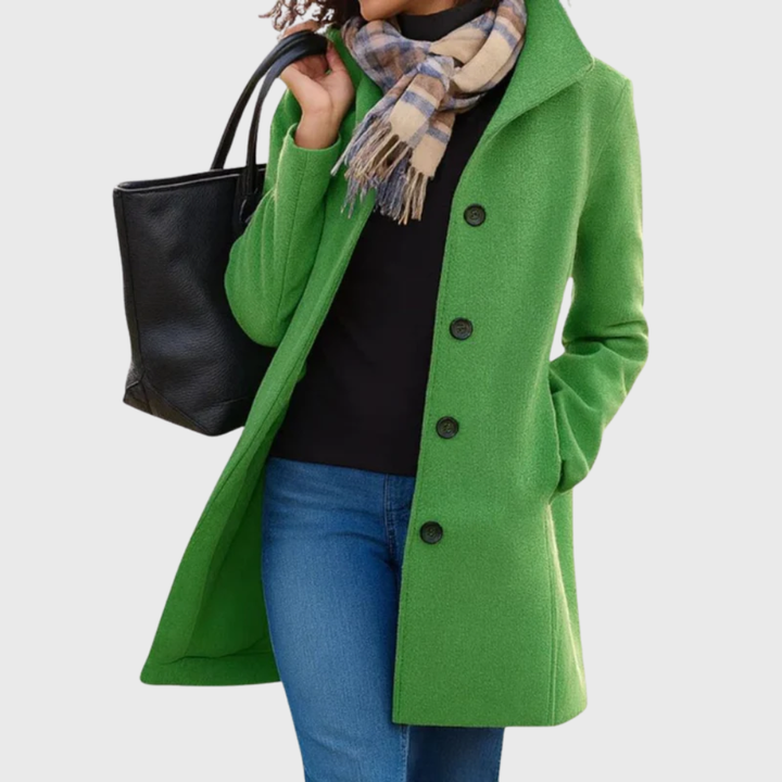 Coat for Women | Mid Length Button Front Casual