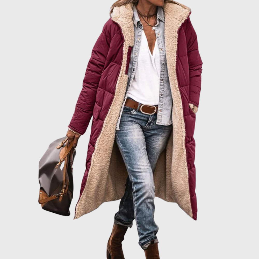 Coat for Women | Long Hooded Mid Length