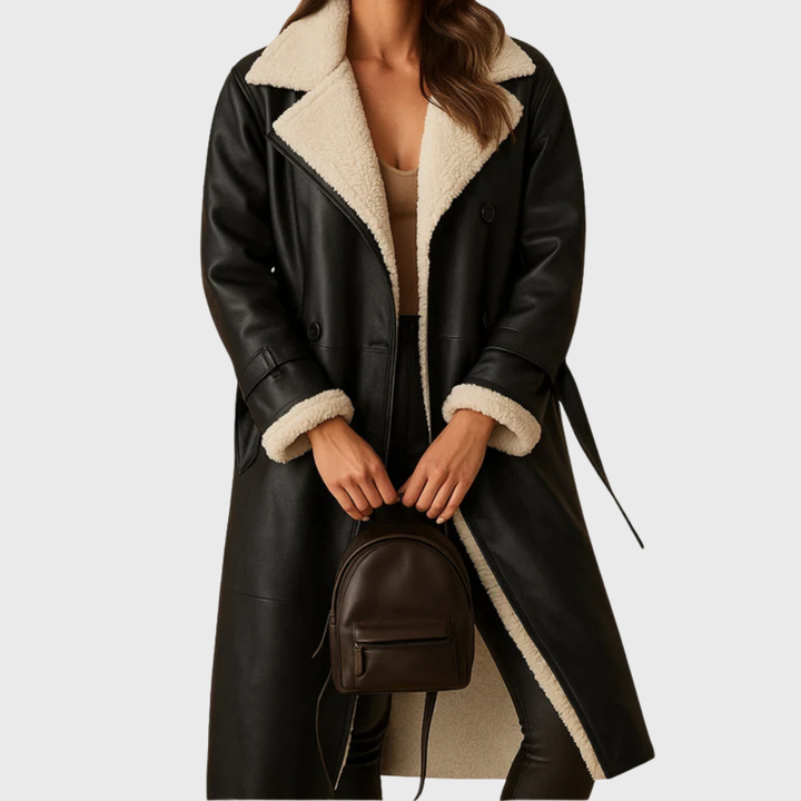 Coat for Women | Double Breasted with Lapel Collar