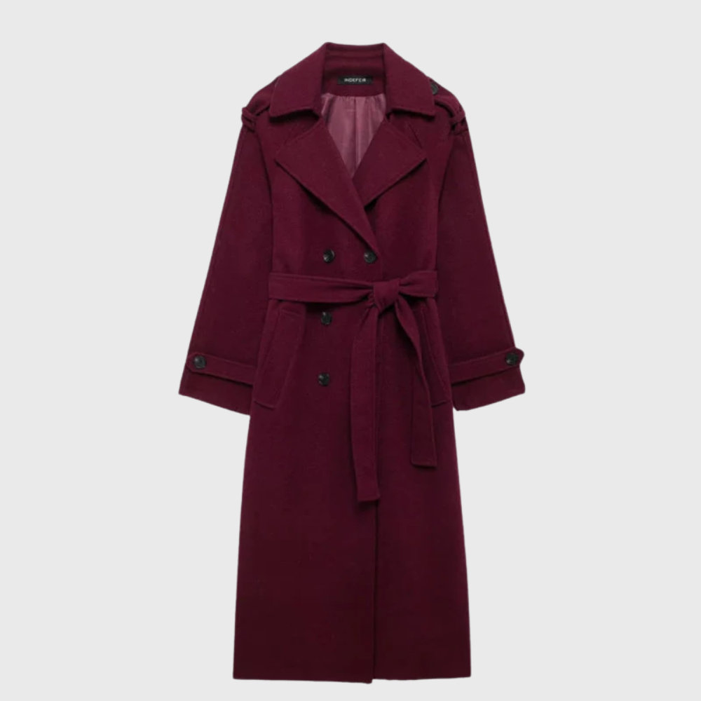 Coat for Women | Long Double Breasted Belted Outerwear
