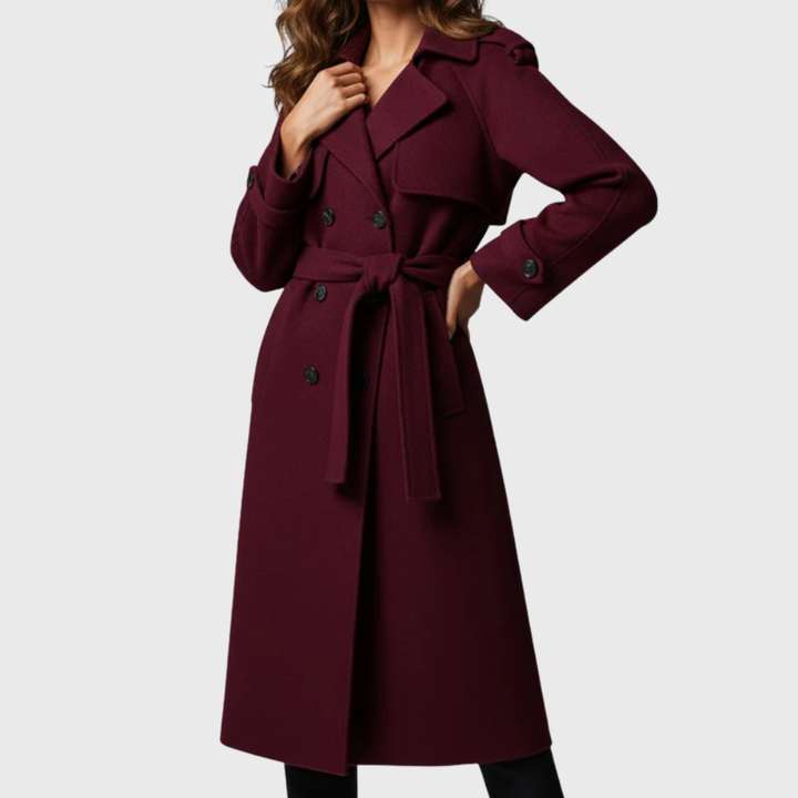 Coat for Women | Long Double Breasted Belted Outerwear
