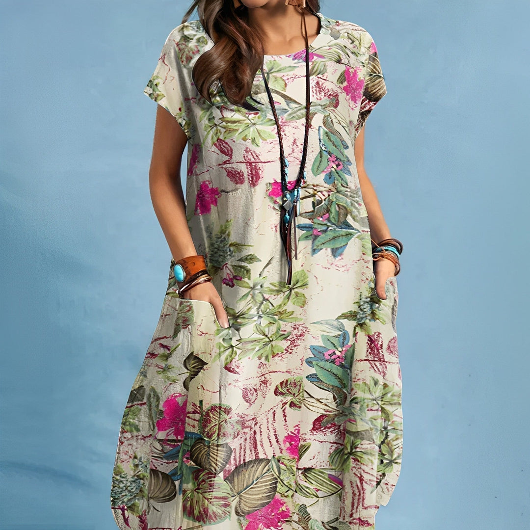 Women's Dress | Shift-Style Dress with Floral Design