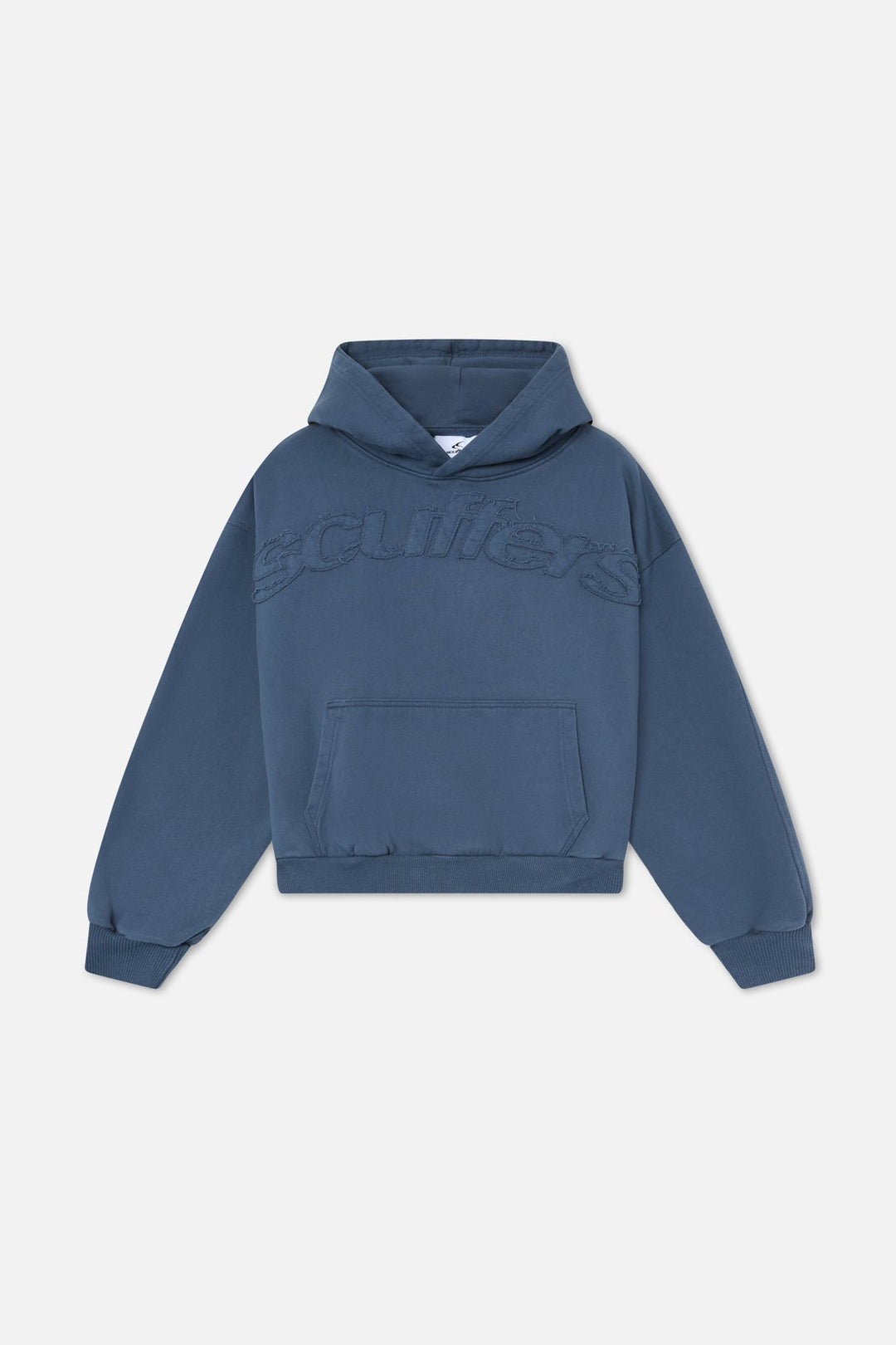 Unisex hooded hoodie with long sleeves, tonal chest graphic and front pouch pocket