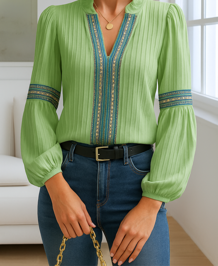 Women’s Blouse | Vintage-Inspired V-Neck