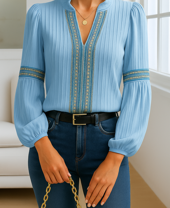 Women’s Blouse | Vintage-Inspired V-Neck