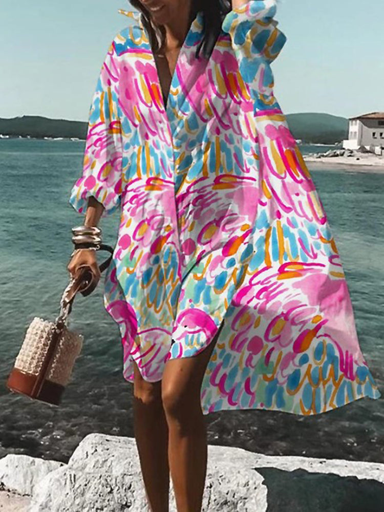 Shirt Dress For Women | Mini Floral Long Sleeve
