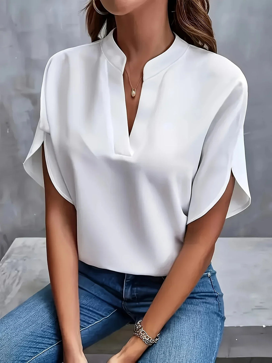 Blouse for Women | Split Neck Short Sleeve