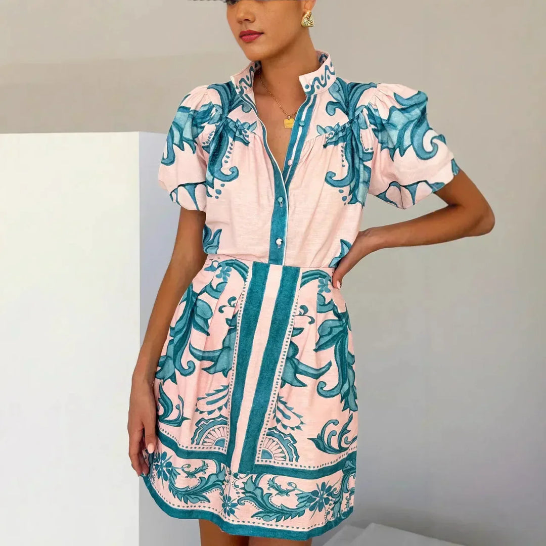Women's Mini Sundress | Floral Puff Sleeve Style
