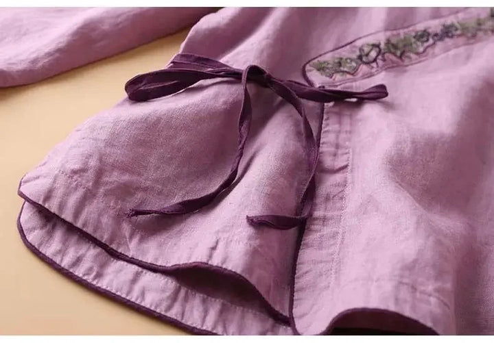 Women’s Blouse | Embroidered V-Neckline