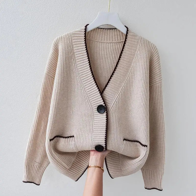 Cardigan for Women | V-Neck Front Button Loose Fit