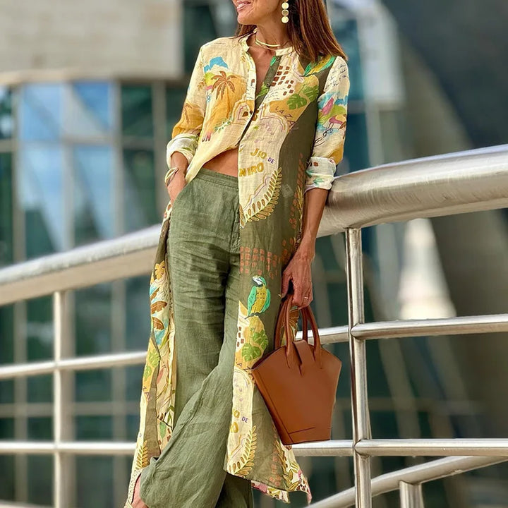 Women’s Outfit Set | Tunic Top & Wide Leg Pants