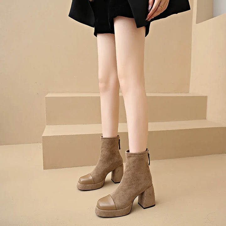 Boots For Women | Rounded Toe with Block Heel