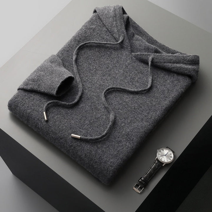 Unisex pullover hoodie with drawstring hood and ribbed trims