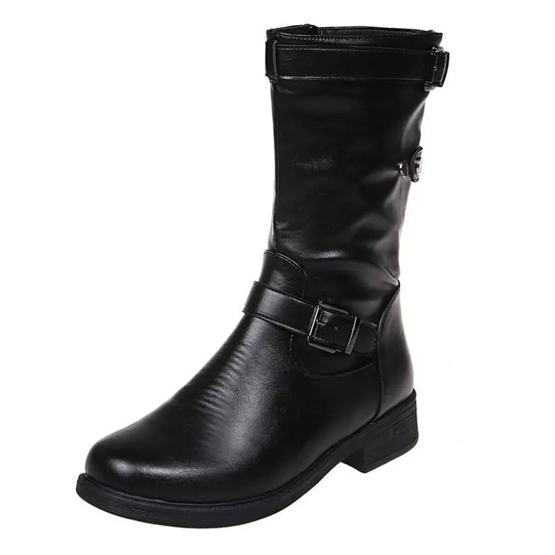 Boots for Women | Flat Heel Buckle Strap