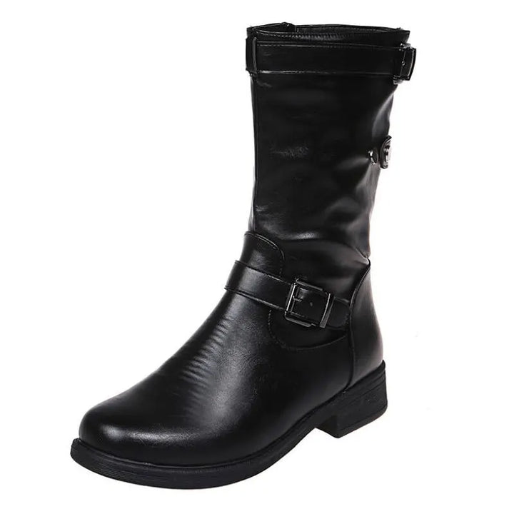 Boots for Women | Flat Heel Buckle Strap