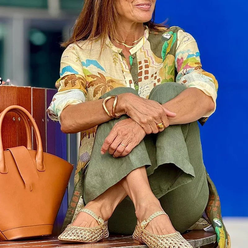 Women’s Outfit Set | Tunic Top & Wide Leg Pants