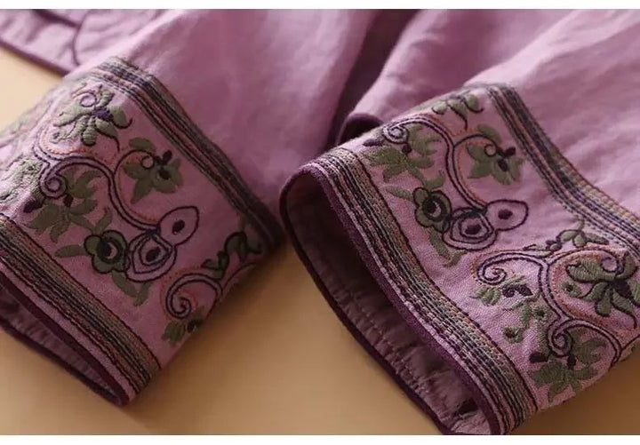 Women’s Blouse | Embroidered V-Neckline