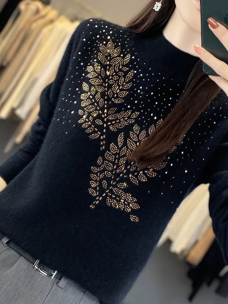 Sweater for Women | Beaded Floral Embellishment
