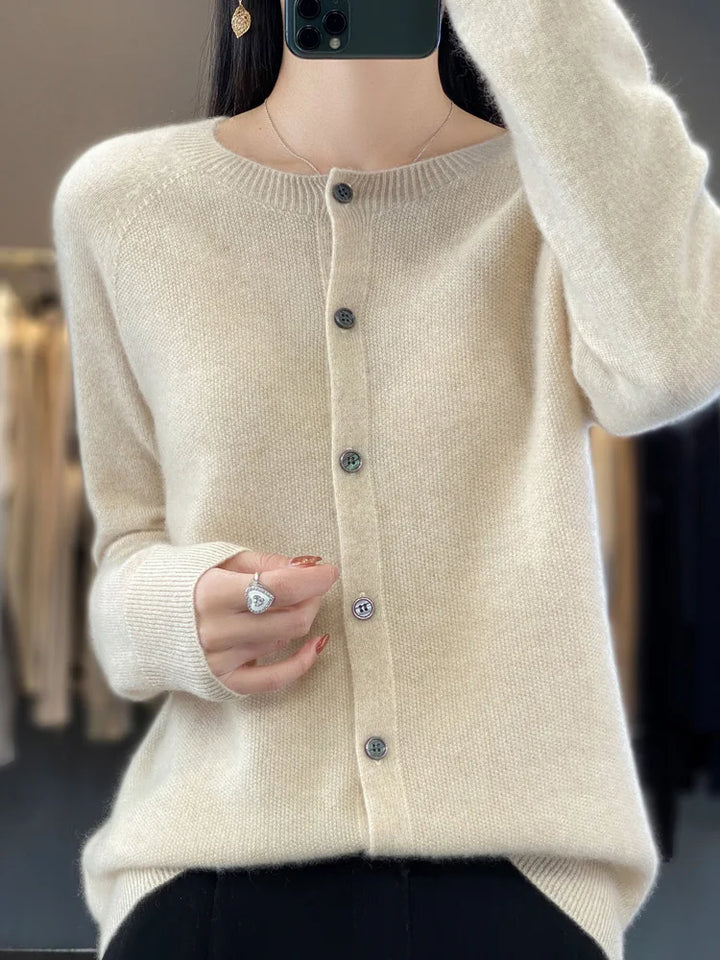 Cardigan for Women | Button-Up Crewneck Style