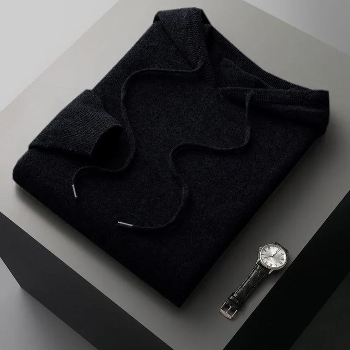 Unisex pullover hoodie with drawstring hood and ribbed trims