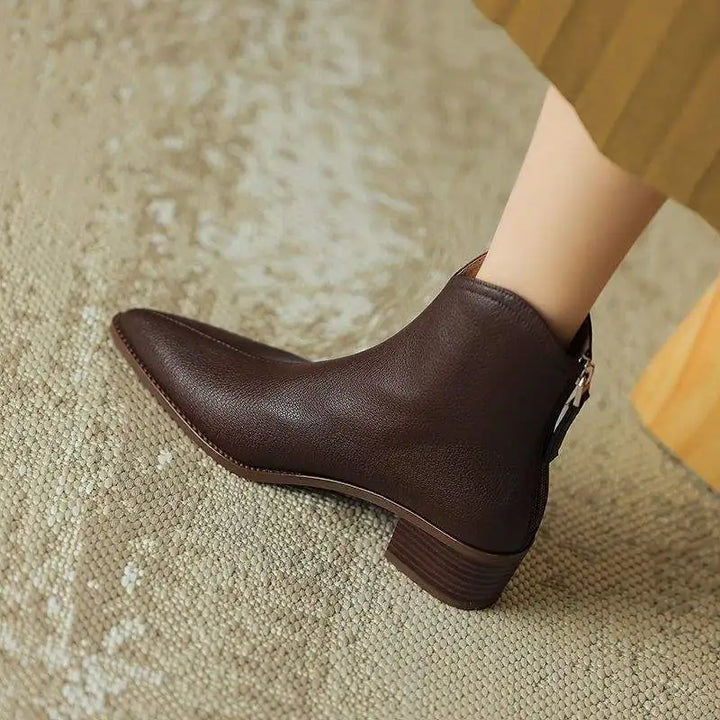 Boots For Women | Slip On Pointed Ankle Heel Design
