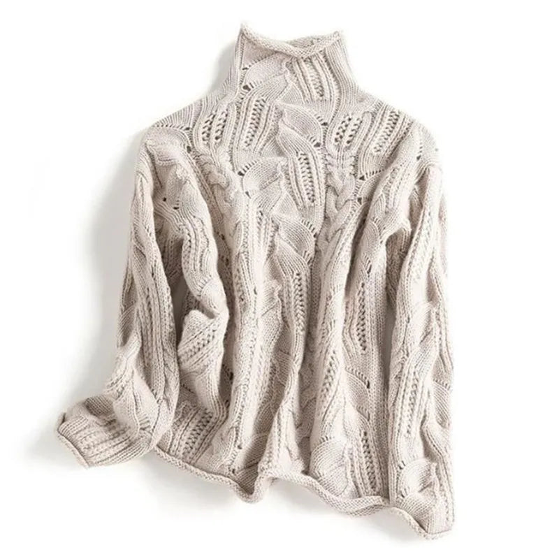 Women's Sweater | Turtleneck with Knit Detail