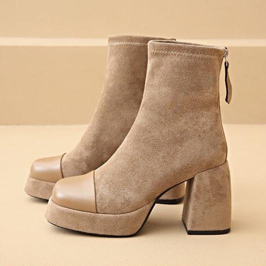 Boots For Women | Rounded Toe with Block Heel