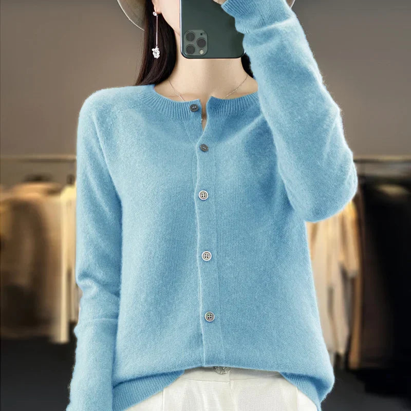 Cardigan for Women | Button-Up Crewneck Style
