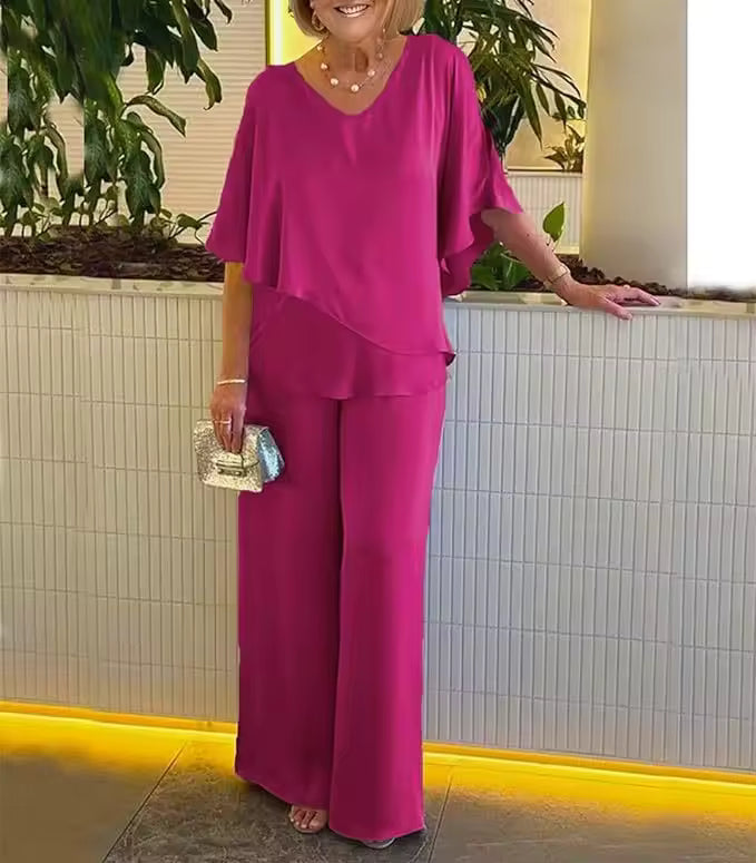 Women’s Matching  Set | Loose Top & Flowing Pants