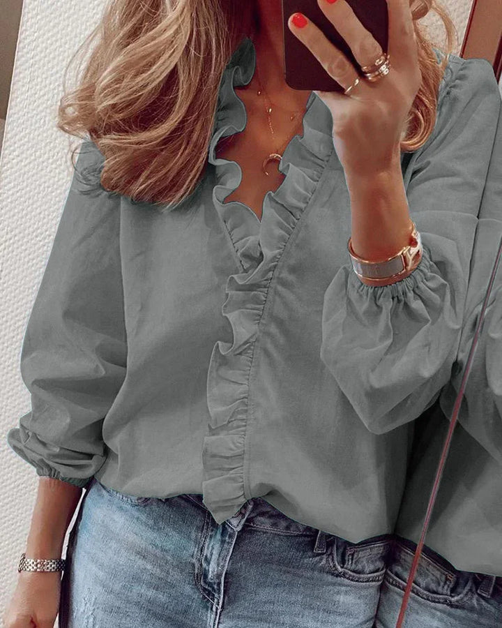 Blouse for Women | Ruffle V-Neck