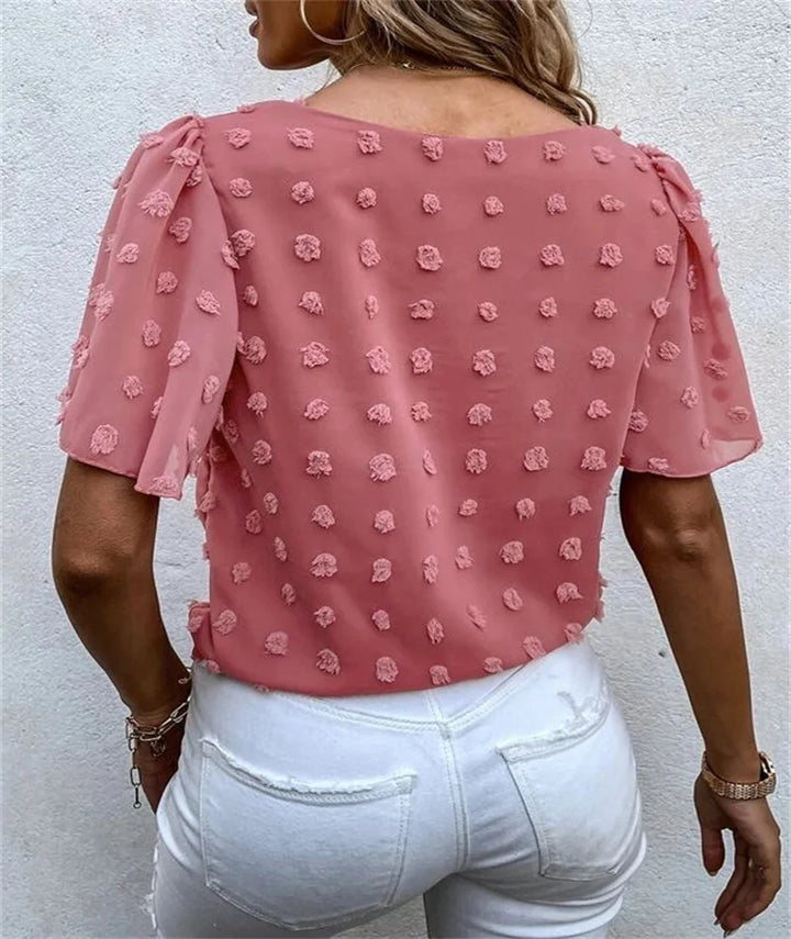 Women’s Blouse | 3D Floral Detail with Tie Waist