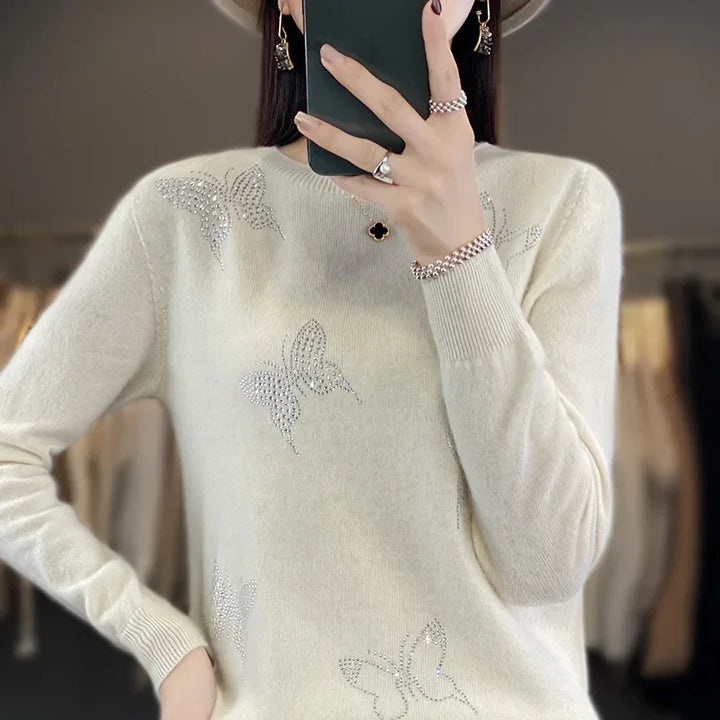Sweater for Women | Patterned Butterfly Shapes