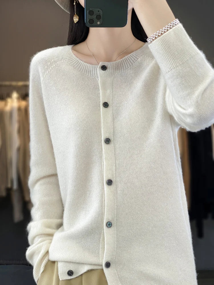 Cardigan for Women | Button-Up Crewneck Style