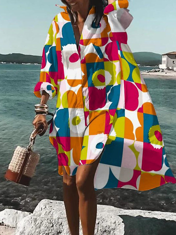Shirt Dress For Women | Mini Floral Long Sleeve
