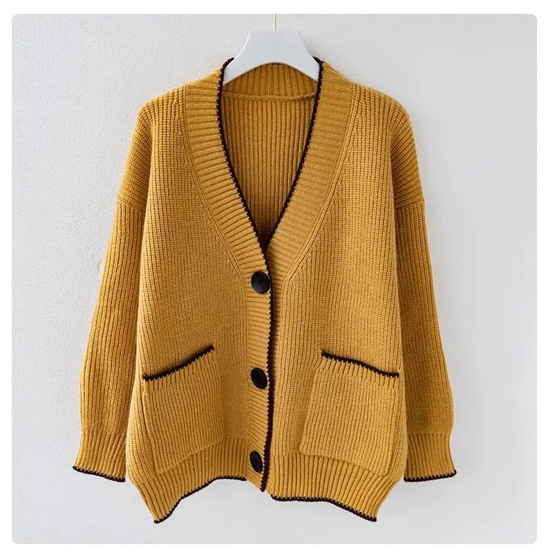 Cardigan for Women | V-Neck Front Button Loose Fit