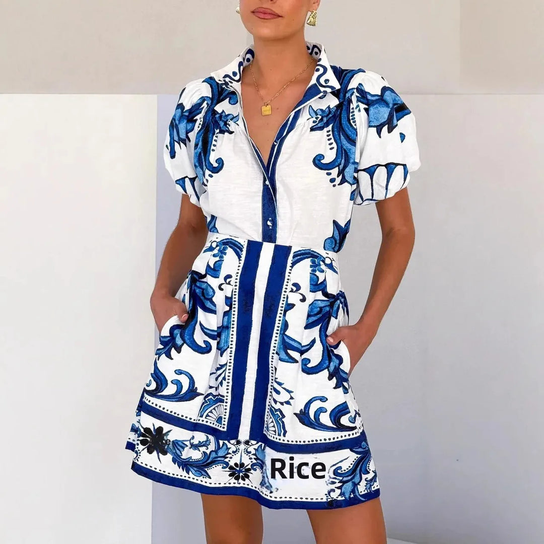 Women's Mini Sundress | Floral Puff Sleeve Style