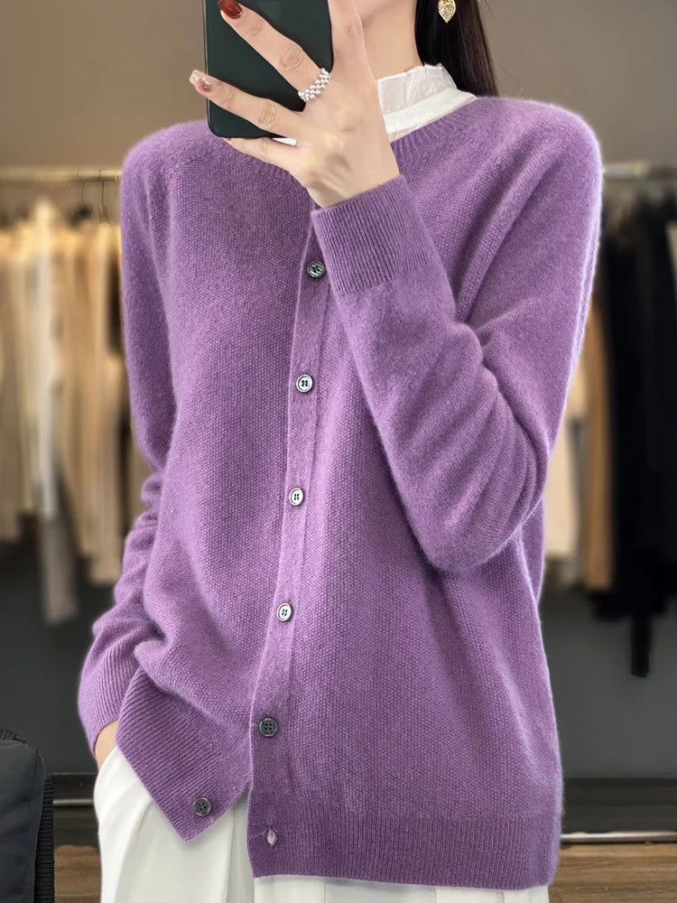 Cardigan for Women | Button-Up Crewneck Style