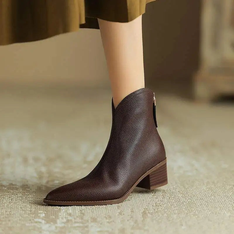 Boots For Women | Slip On Pointed Ankle Heel Design