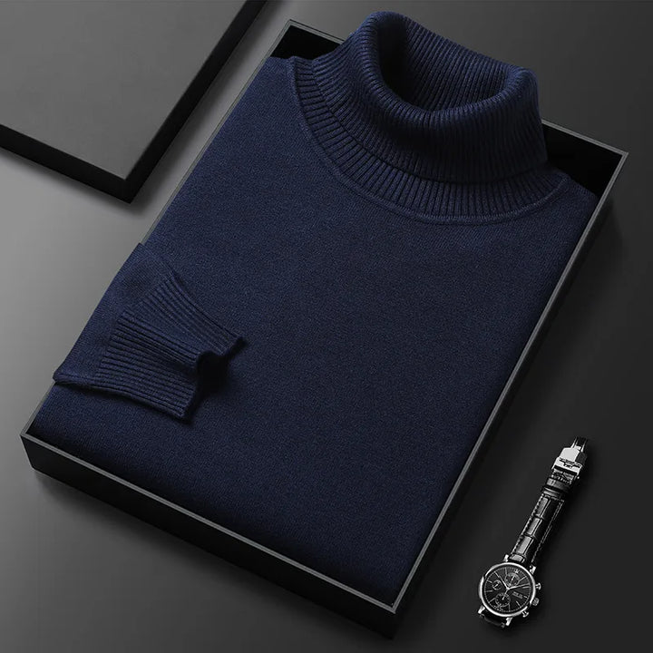 Unisex ribbed turtleneck sweater with long sleeves and ribbed cuffs