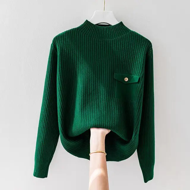 Sweater for Women | Relaxed Fit Mock-Neck