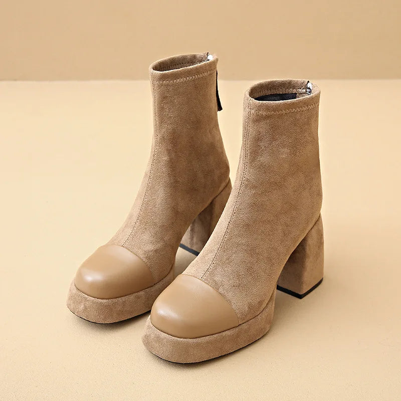 Boots For Women | Rounded Toe with Block Heel