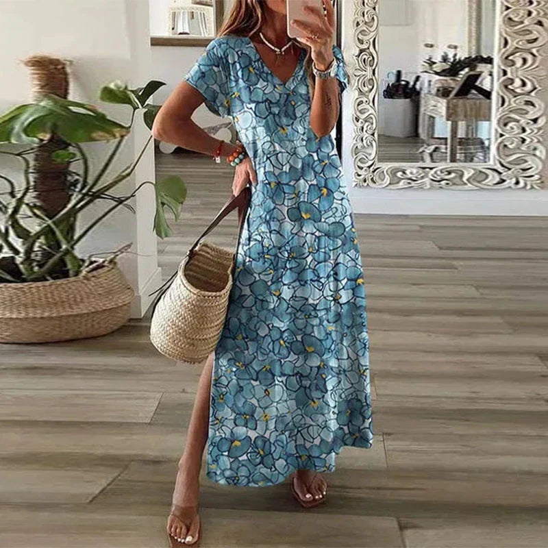 Women's Boho Maxi Dress | Shortsleeve