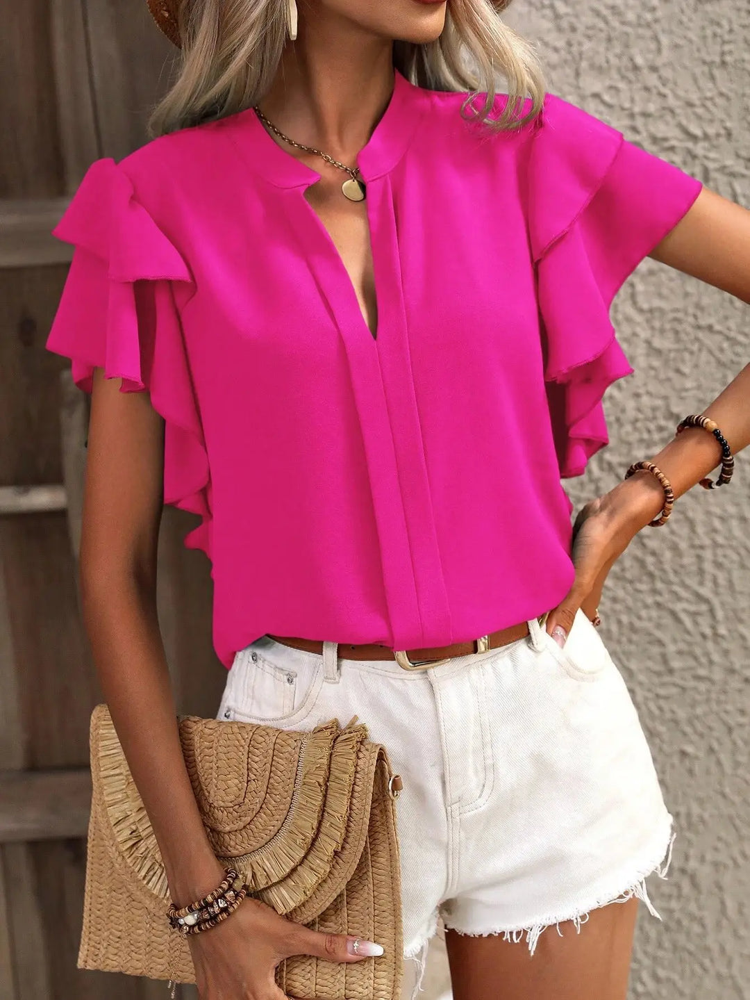 Women's Blouse | Ruffle Sleeve Detail